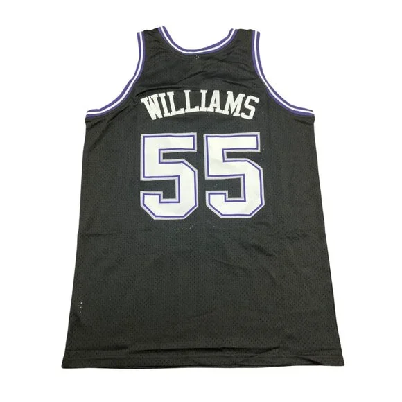 New Sacramento Kings #55 Jason Williams Basketball Jersey Stitched BLACK - Picture 2 of 5